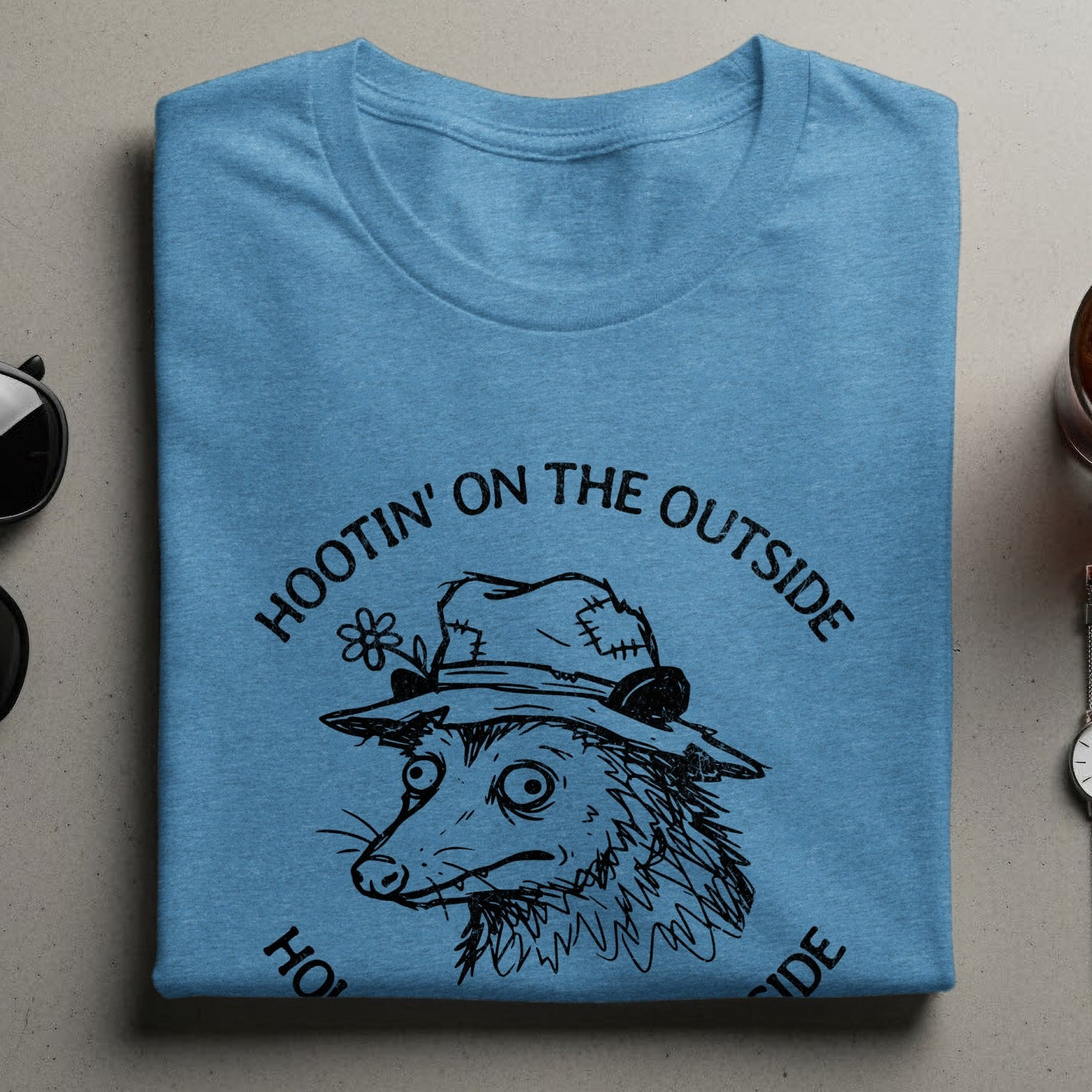 Hootin' On The Outside Artistic Possum T-shirt