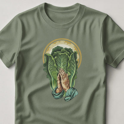 Prayer Hands Design on Green T-Shirt product type