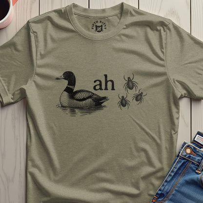 Humorous Duck and Insects Graphic Printed T-shirt