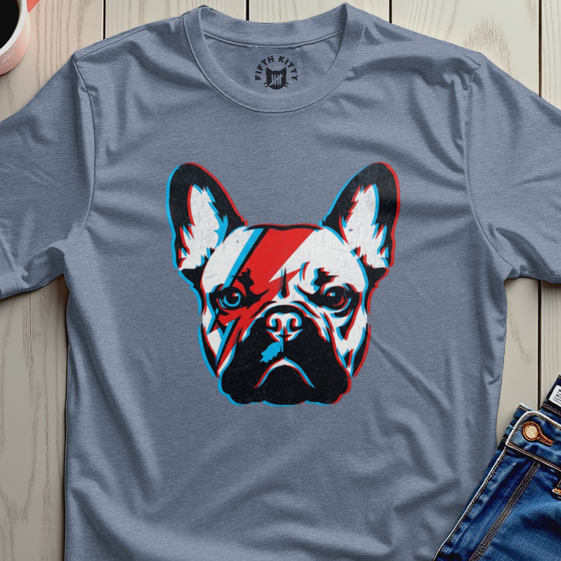 French Bulldog Graphic Tee with Pop Art Design