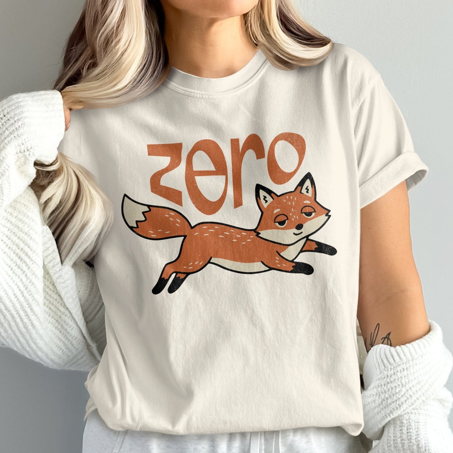 Playful Fox Design Zero Graphic Tee shirt product