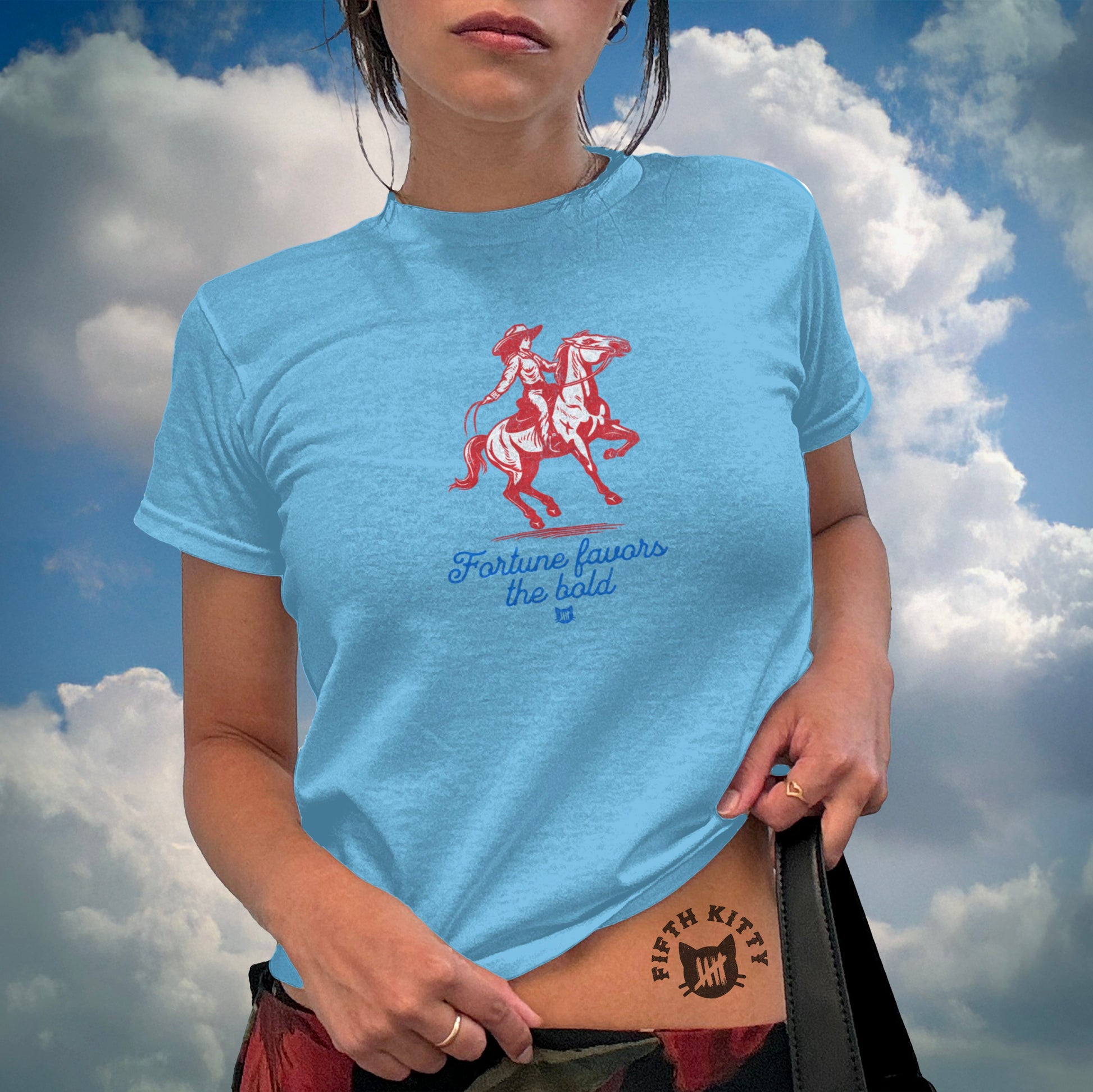 Fortune Favors The Bold Cowboy Graphic T-Shirt product type