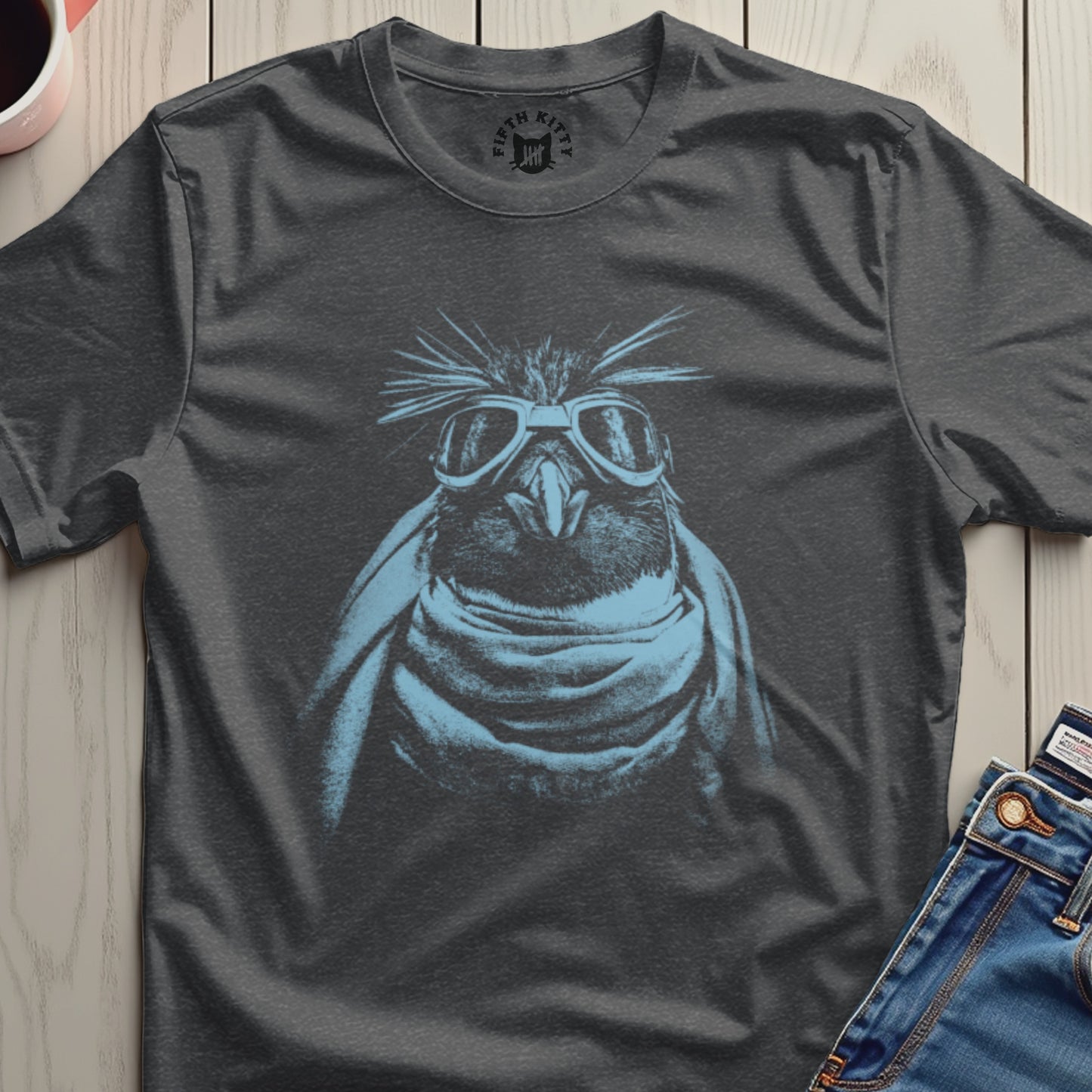Cool Penguin with Sunglasses Graphic T-Shirt