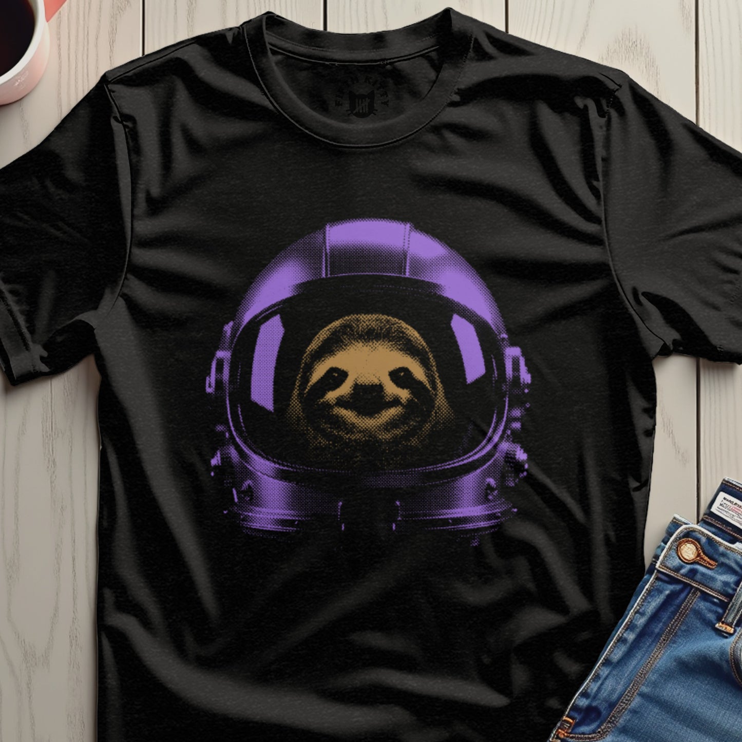 Cute Sloth Astronaut Helmet Graphic T-Shirt