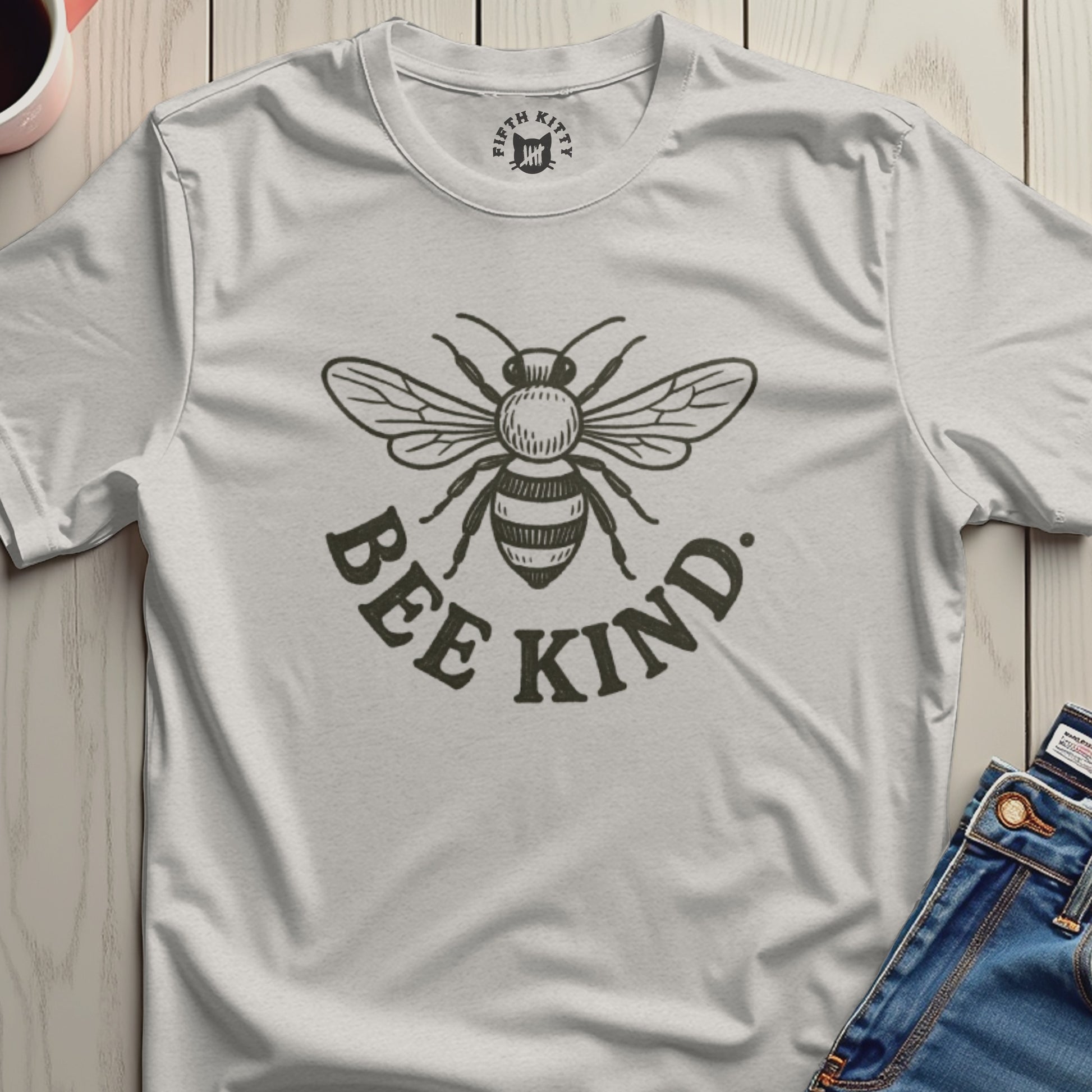 Bee Kind Graphic T-Shirt with Inspiring Bee Design