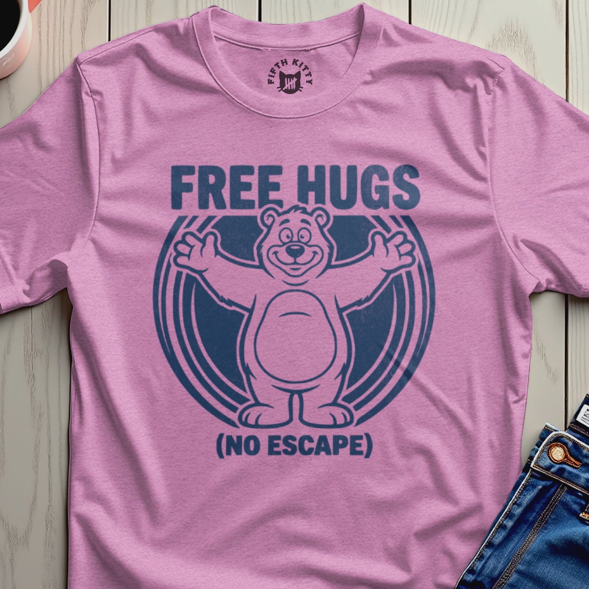 Free Hugs No Escape Graphic T-Shirt Design