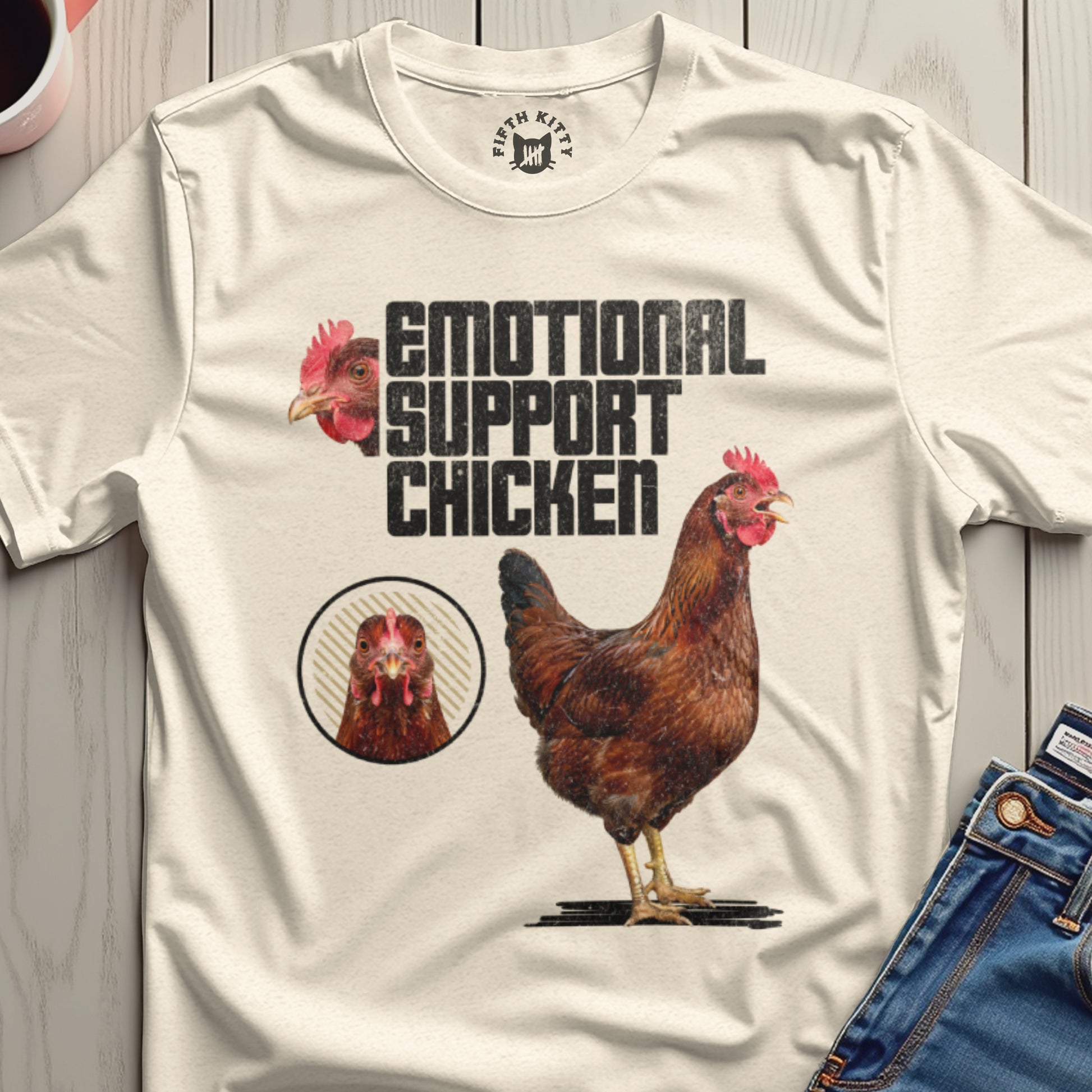 Emotional Support Chicken Graphic T-Shirt