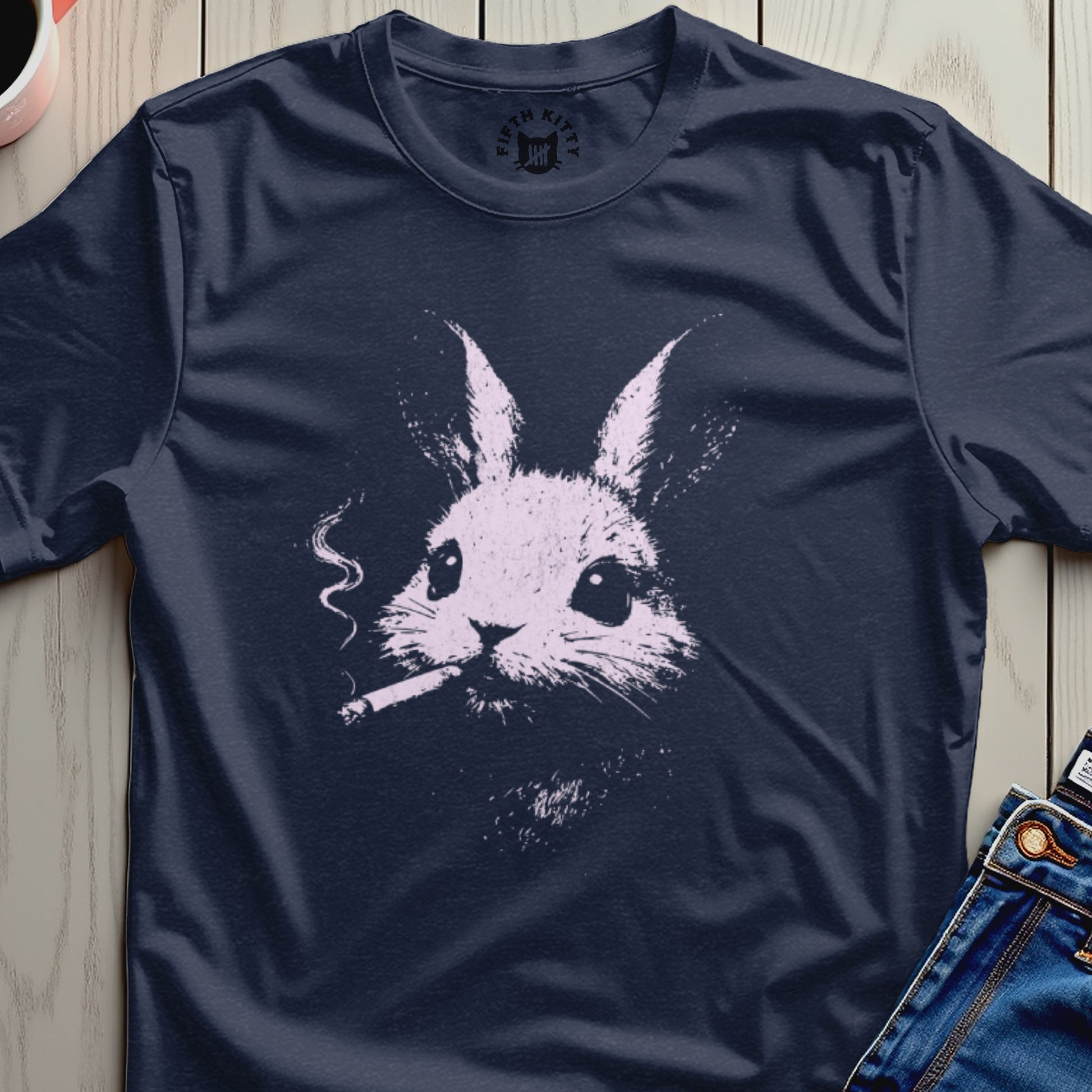 Smoking Rabbit Graphic T-Shirt for Animal Lovers