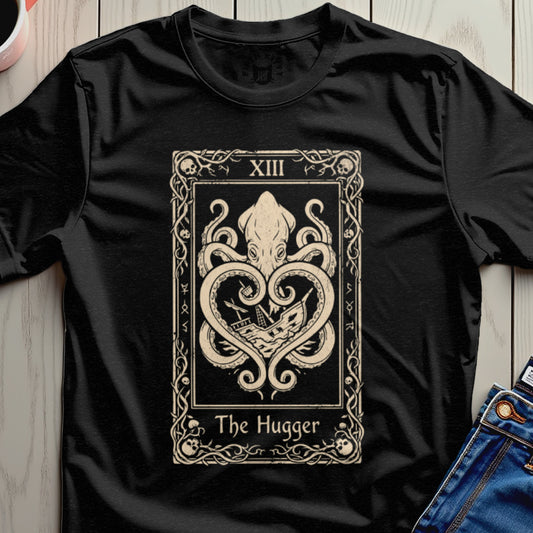 The Hugger Octopus Artwork Black Tee