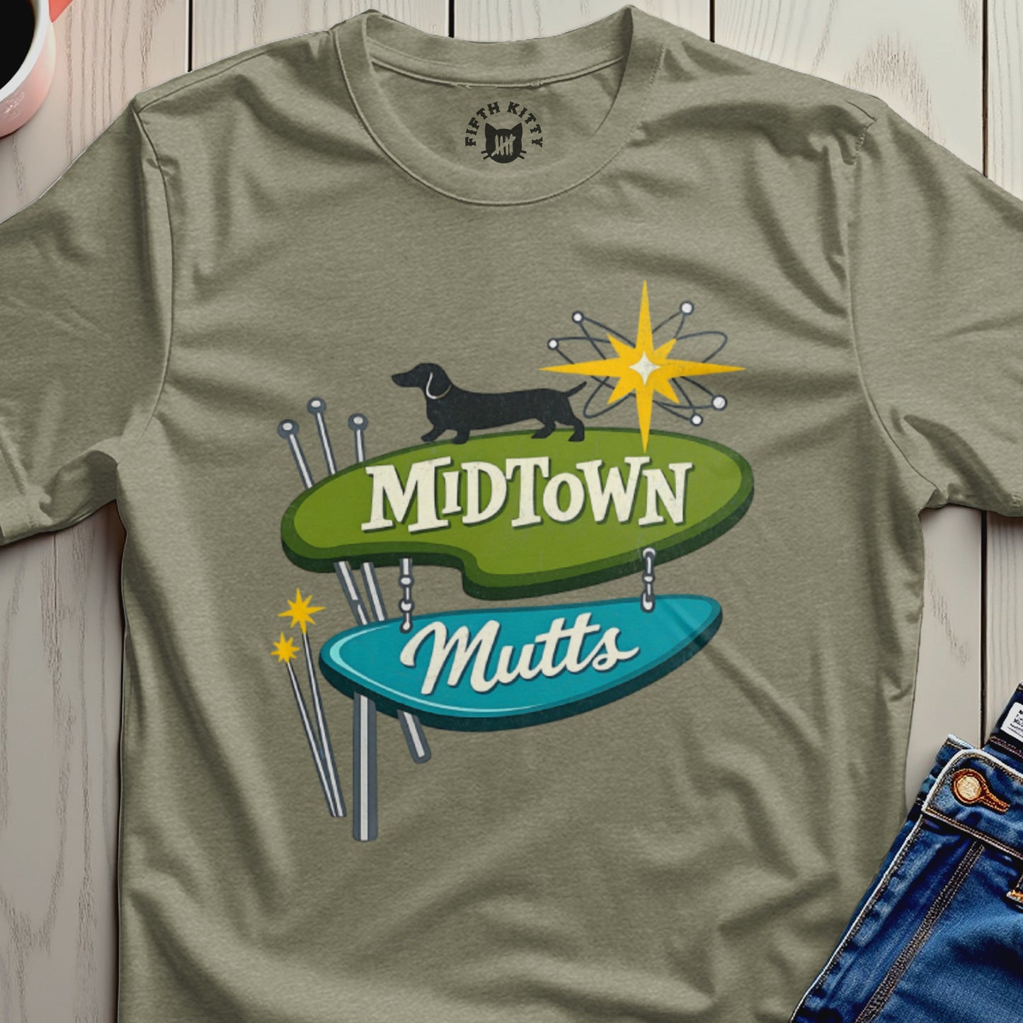 Midtown Mutts Dachshund Graphic T-Shirt Design