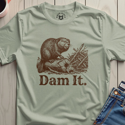 Dam It Beaver Graphic Tee for Humorous Statement