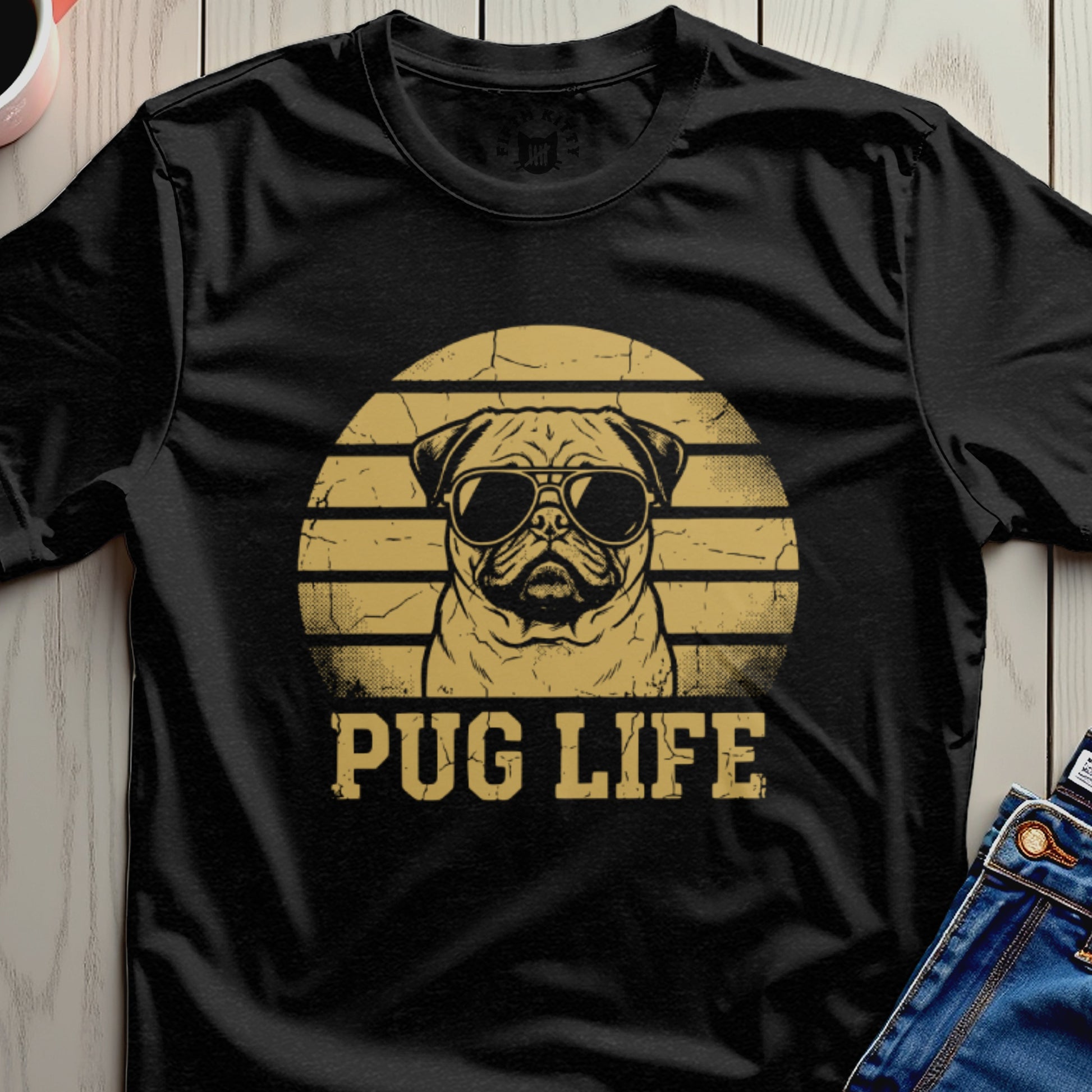 Pug Life Sunglasses Cool Dog Retro Style T-Shirt