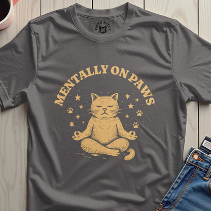 Mentally On Paws Relaxed Cat Graphic T-Shirt
