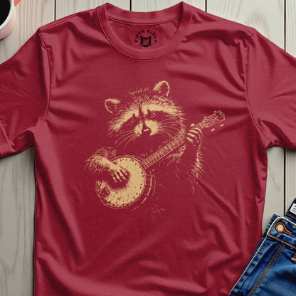 Raccoon Banjo Player Red Maroon T-shirt product type