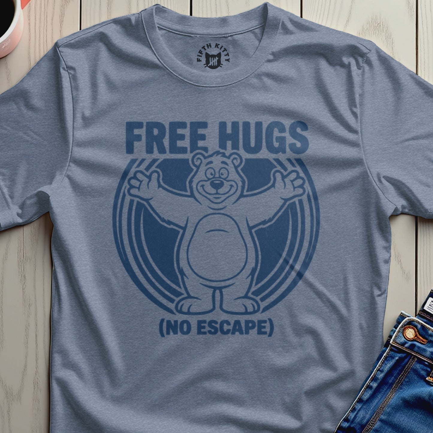 Free Hugs No Escape Funny Bear T-shirt