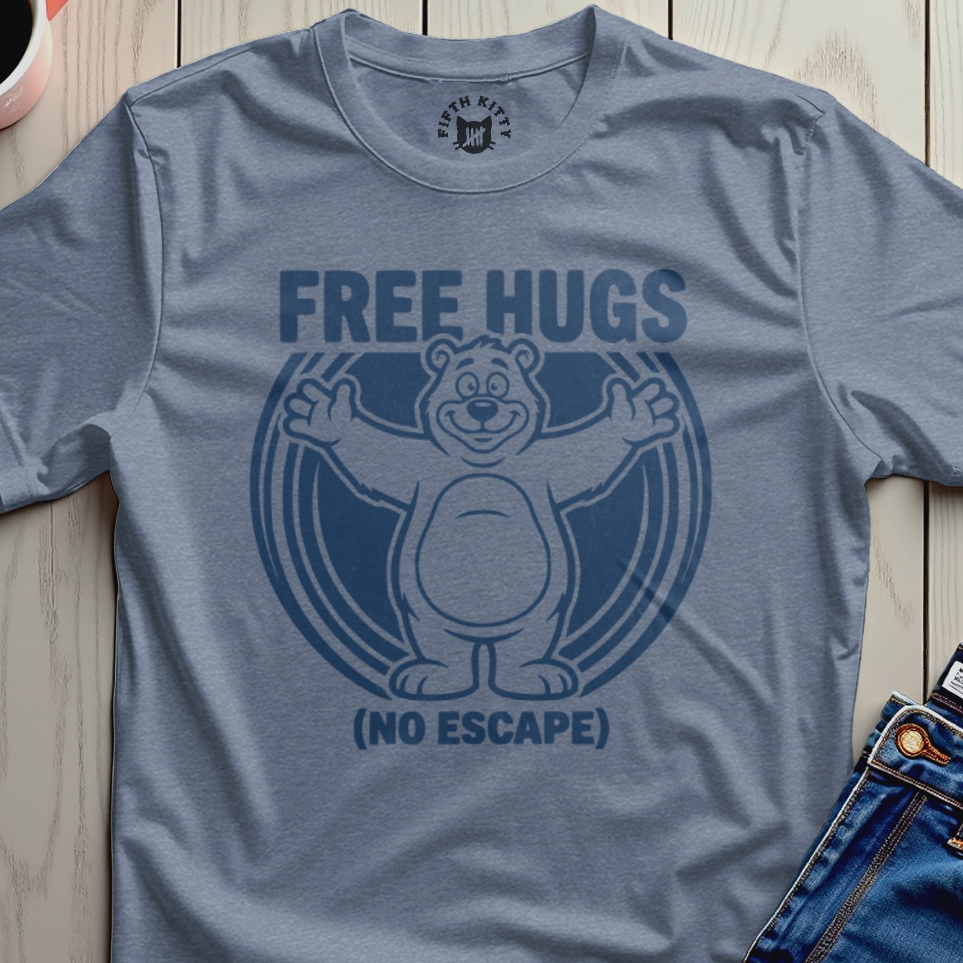 Free Hugs No Escape Funny Bear T-shirt