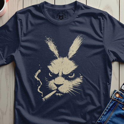 Smoking Angry Rabbit Graphic Tee Shirt for Stylish Looks
