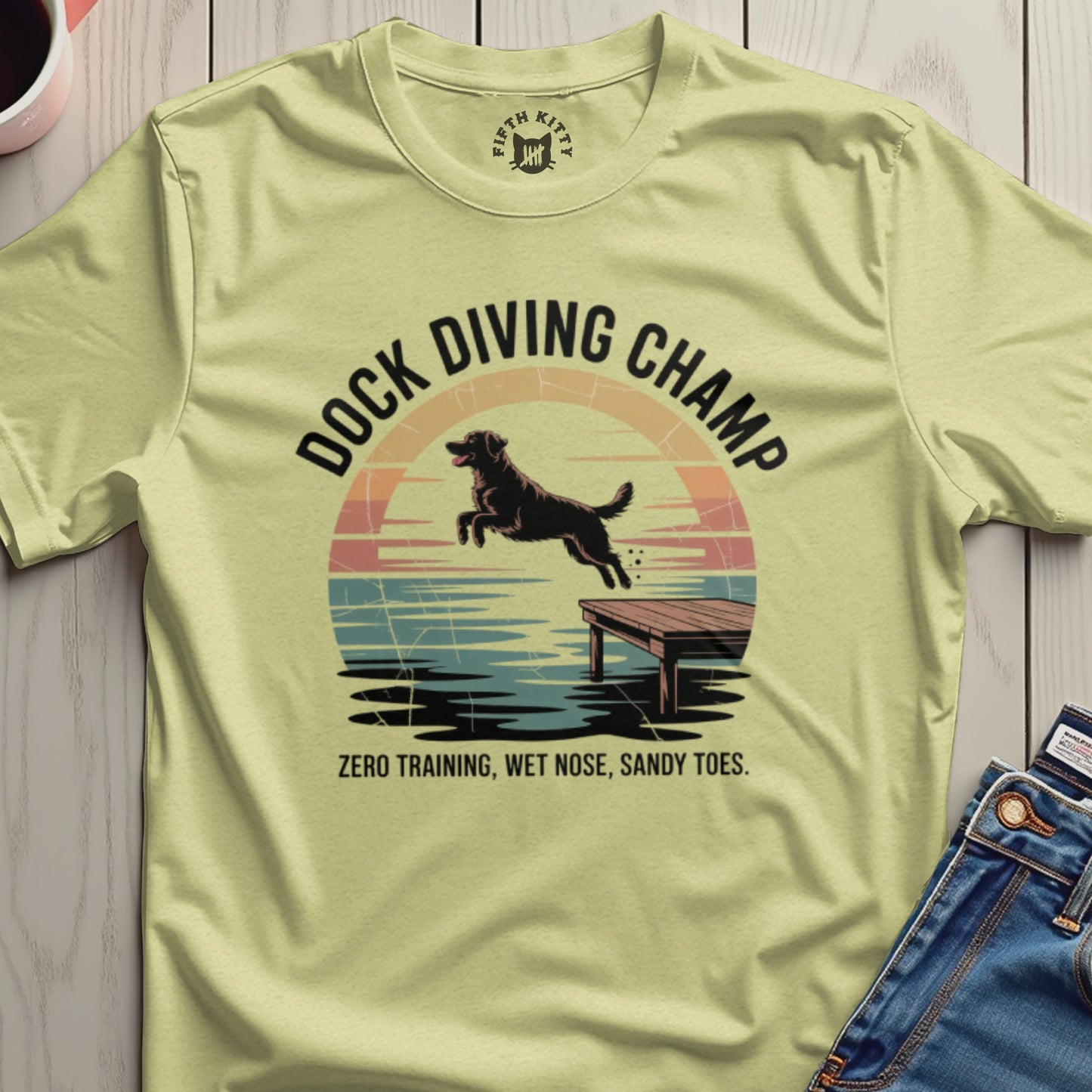Dock Diving Champ Zero Training Wet Nose Sandy Toes Shirt