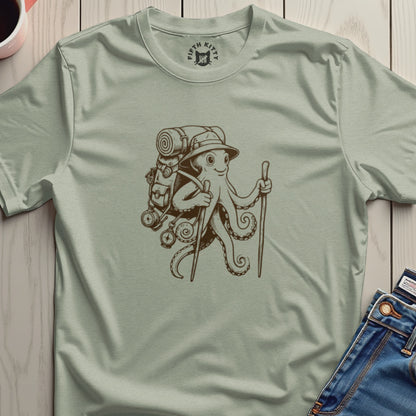 Octopus Hiking Design Adventure Shirt for Outdoor Lovers
