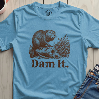 Funny Dam It Beaver Graphic T-shirt for Casual Wear