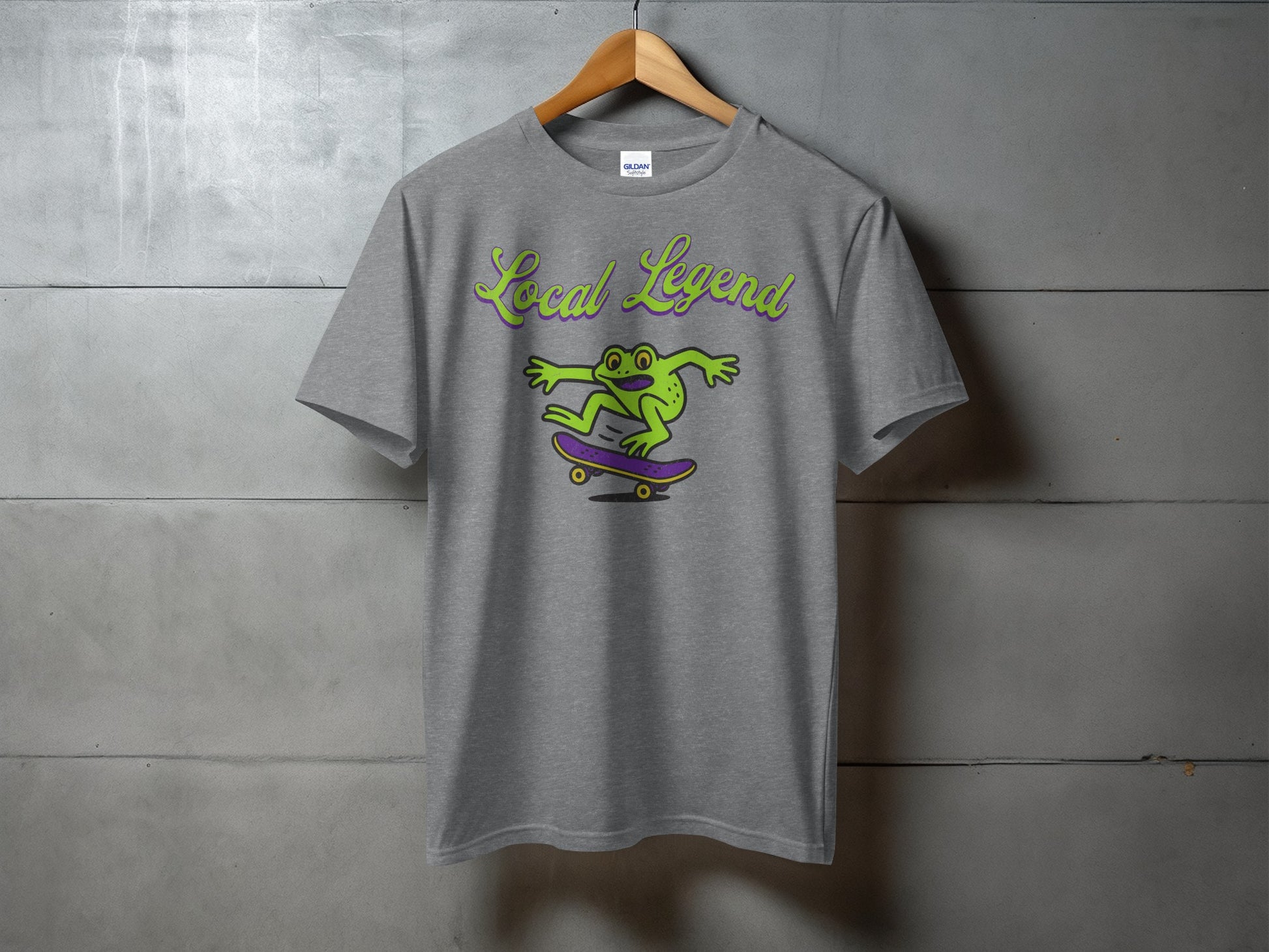 Local Legend Skater Frog Printed Short Sleeve T-Shirt