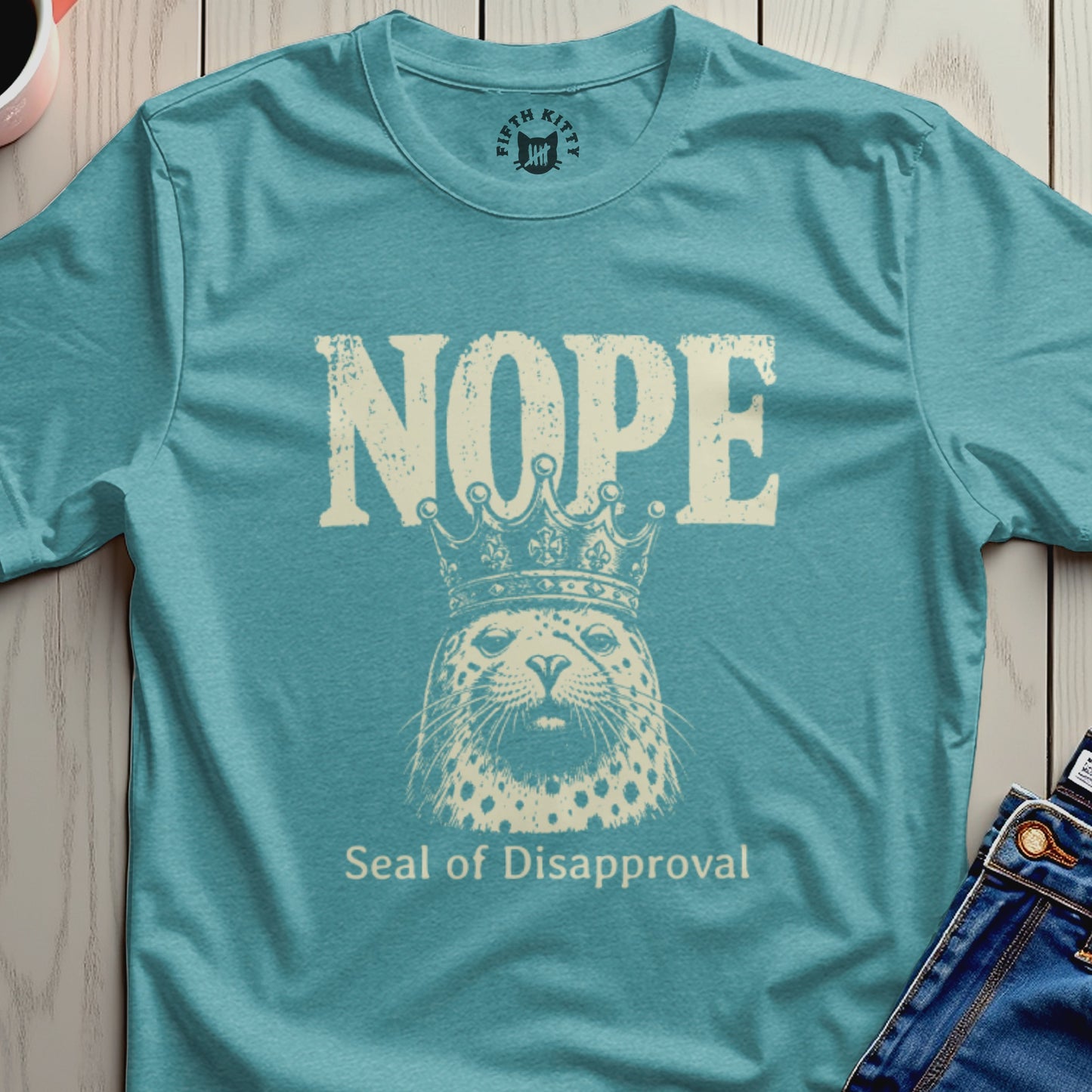 Seal wearing a crown and the text "NOPE Seal of Disapproval".