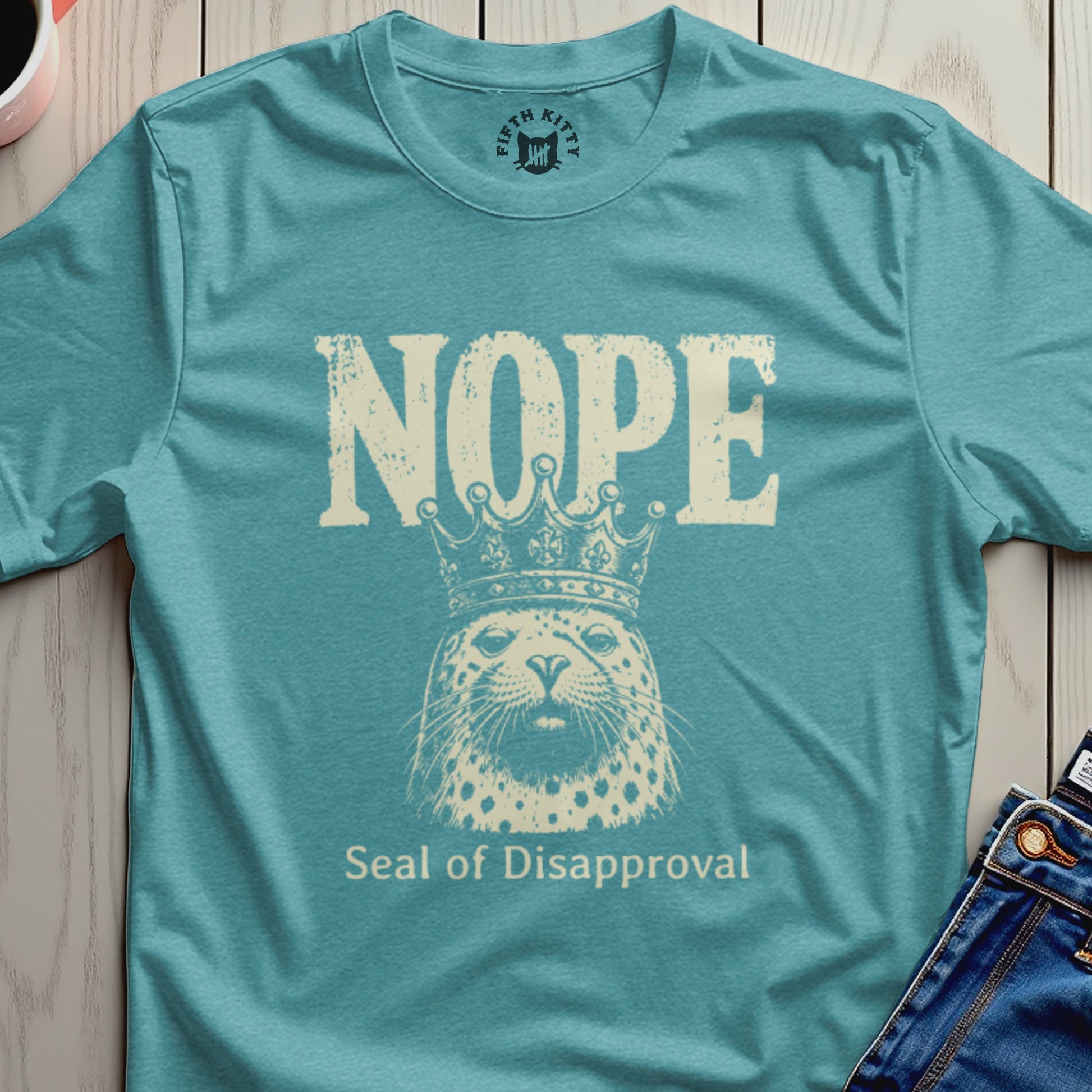 Seal wearing a crown and the text "NOPE Seal of Disapproval".