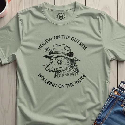 Hootin' On The Outside Hollerin' On The Inside T-shirt