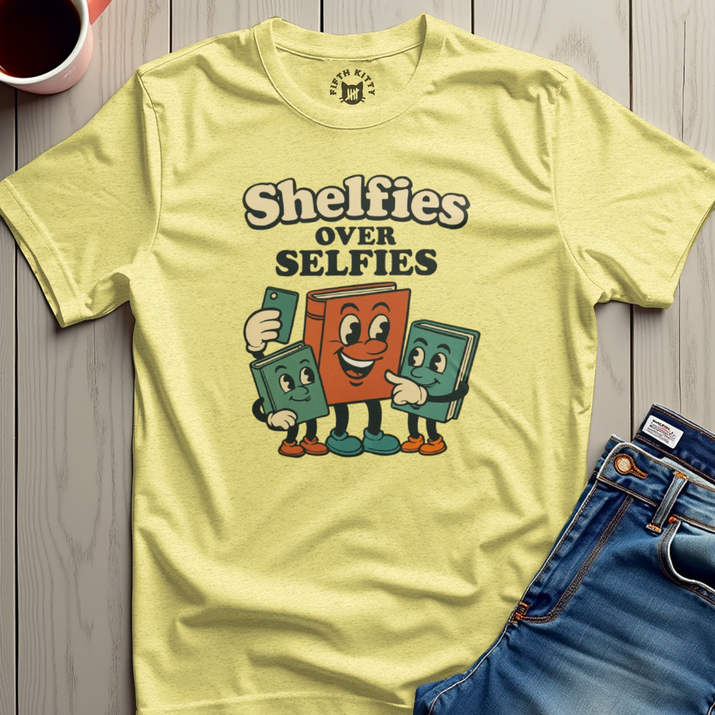 Shelfies Over Selfies Graphic T-shirt product type