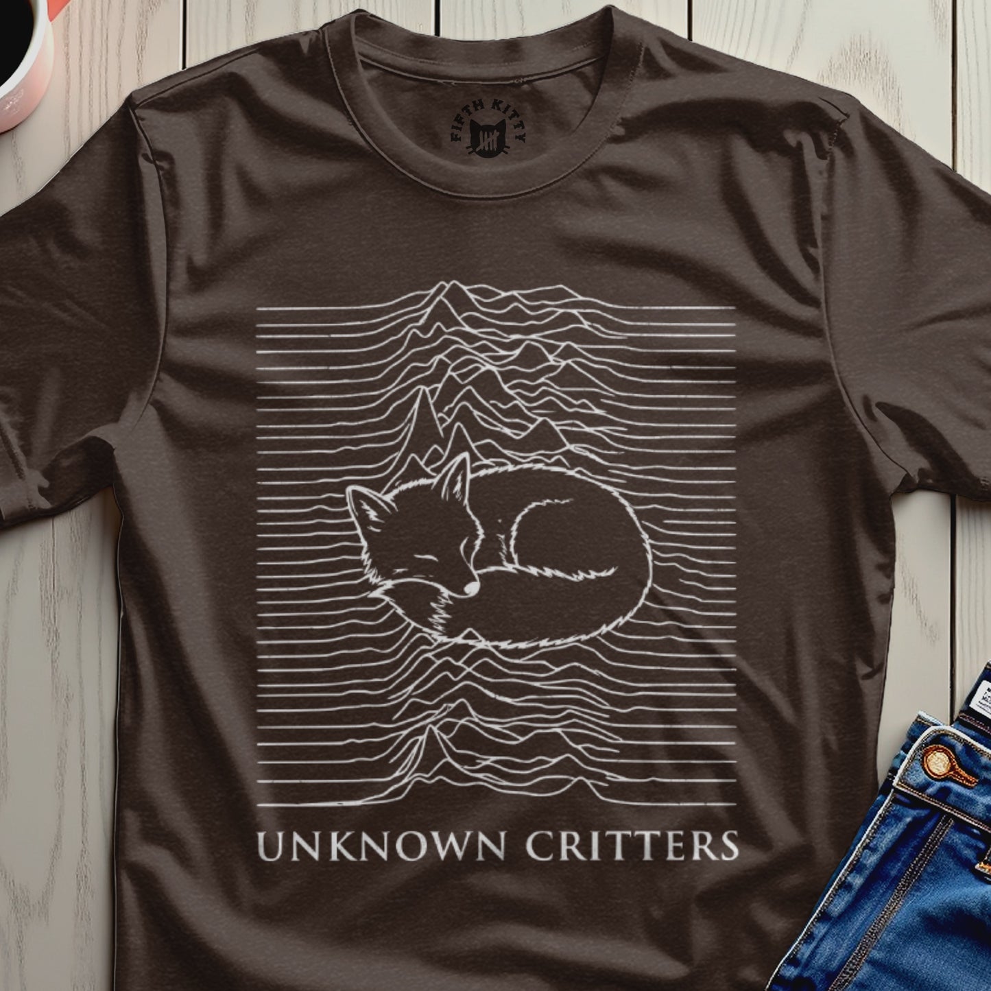 Unknown Critters Sleeping Fox Design Shirt