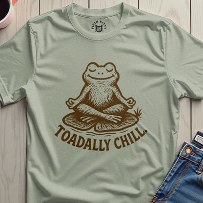 Toadally Chill Yoga Meditating Frog Graphic T-Shirt