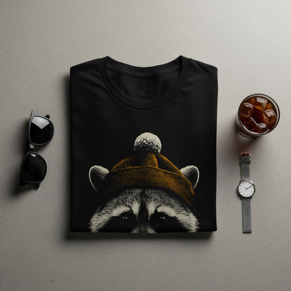 Stylish Raccoon Graphic Tee With Cool Accessories