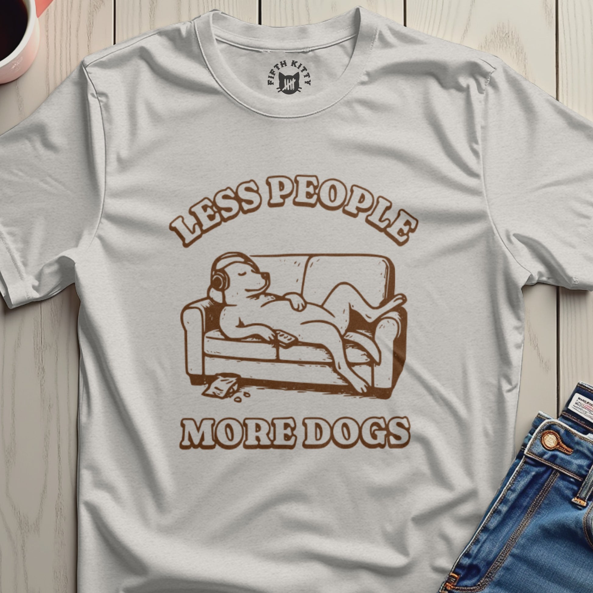 Relaxing Dog with Less People More Dogs T-shirt