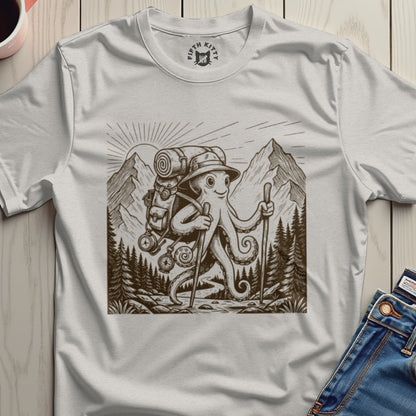 Hiking Octopus Mountain Adventure Graphic Shirt