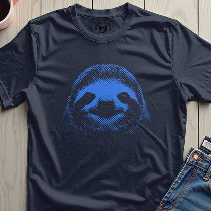 Sloth Face Design on Navy T-Shirt Perfect for Casual Wear