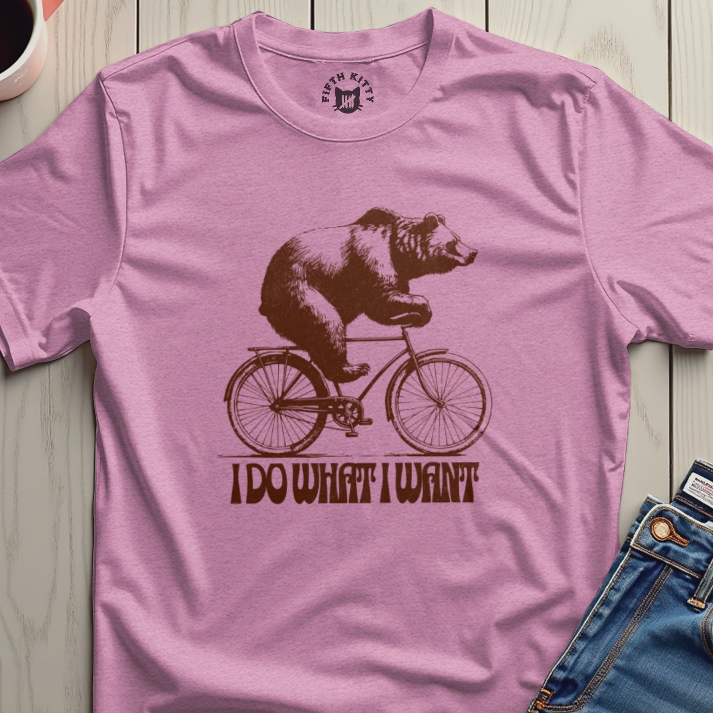 I Do What I Want Bear Riding Bicycle Shirt
