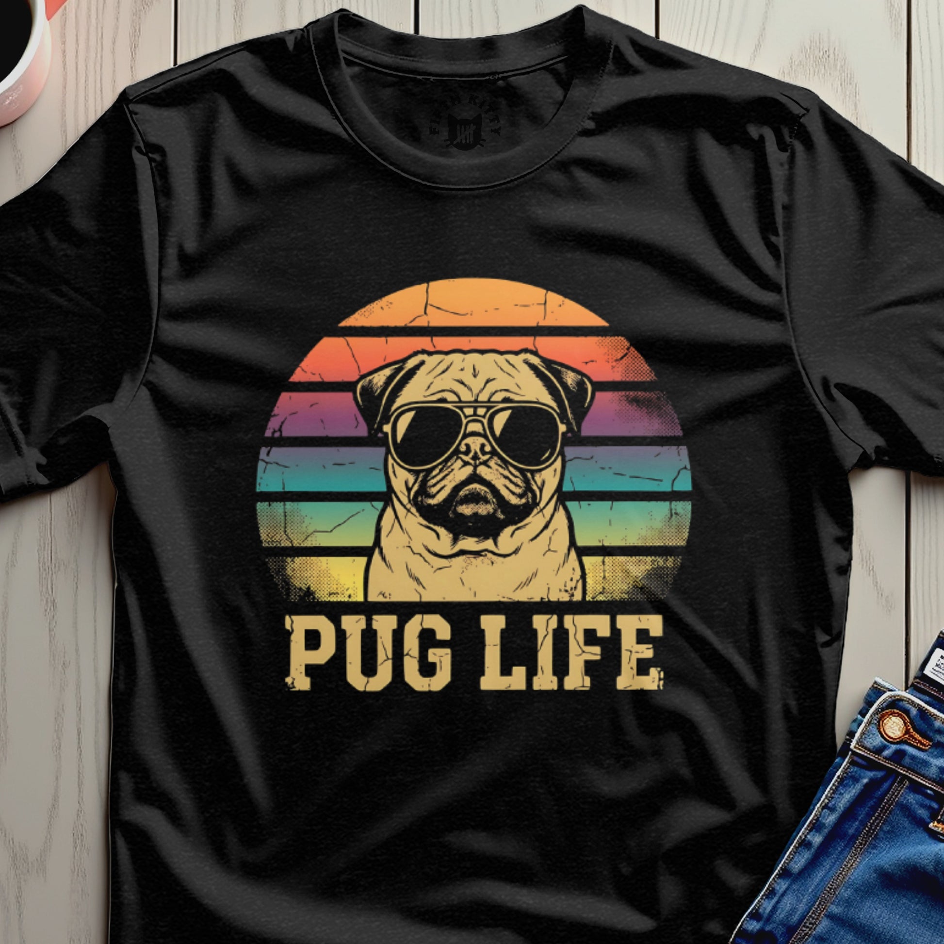 Pug Life Retro Sunglasses Graphic Dog Lover T-Shirt