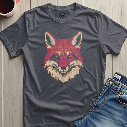 Bold Fox Graphic Tee Shirt with Charcoal Background product