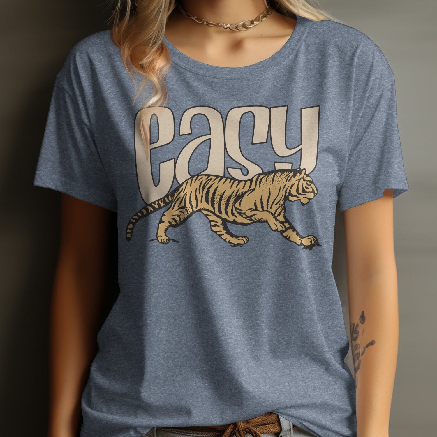 Easy Tiger Graphic Retro Style Casual Tee product