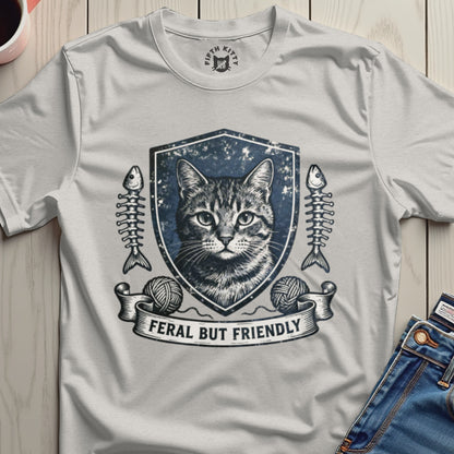 Feral But Friendly Cat Graphic T-Shirt