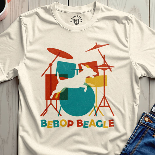 Bebop Beagle Drummer Graphic Tee Unique Design