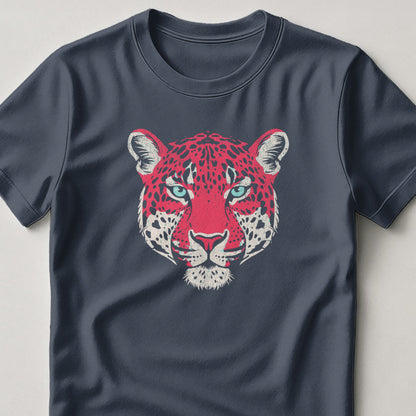 Fierce Red Leopard Face on Dark Grey Tee product