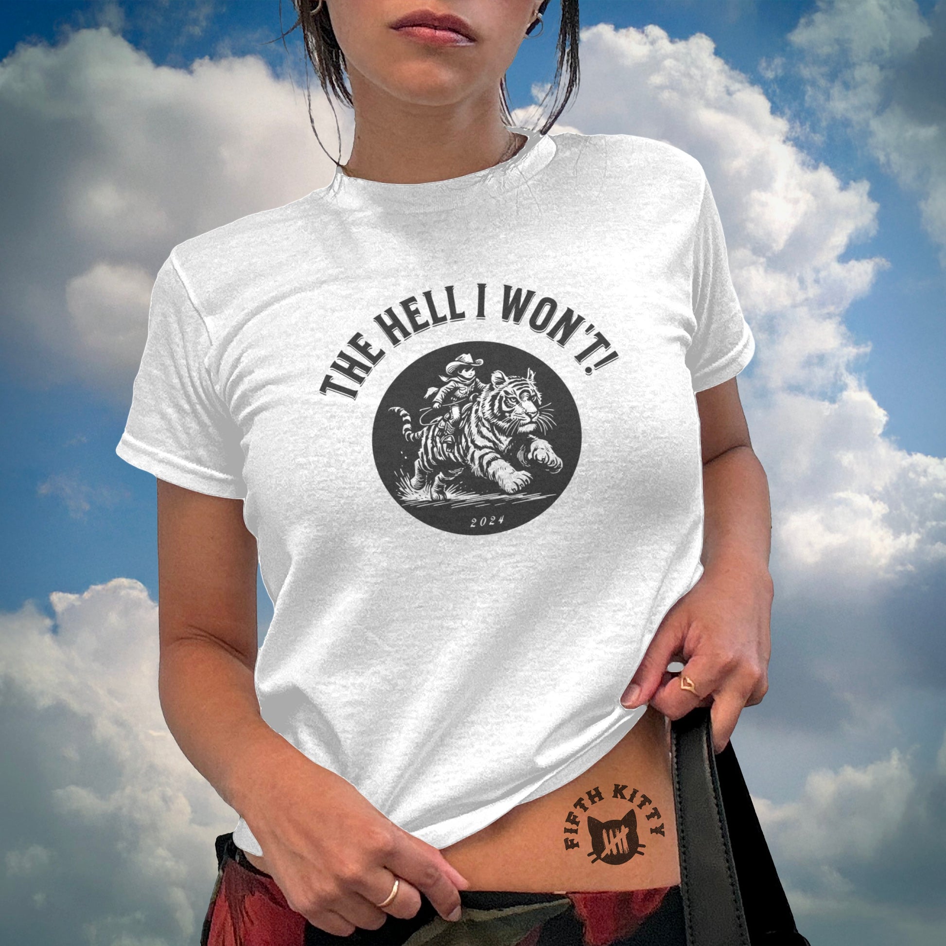 The Hell I Won't Graphic Tiger Design Shirt product