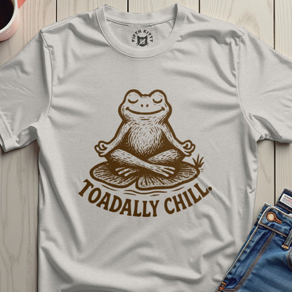 Toadally Chill Yoga Frog with Fun Design T-Shirt