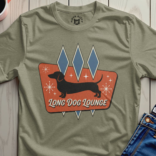 Long Dog Lounge Dachshund Retro Graphic Tee