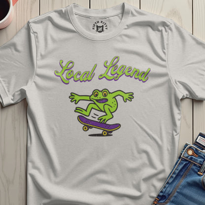 Local Legend Skating Frog Graphic Tee Shirt