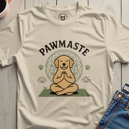 PAWMASTE Cute Dog Yoga Shirt with Meditative Design