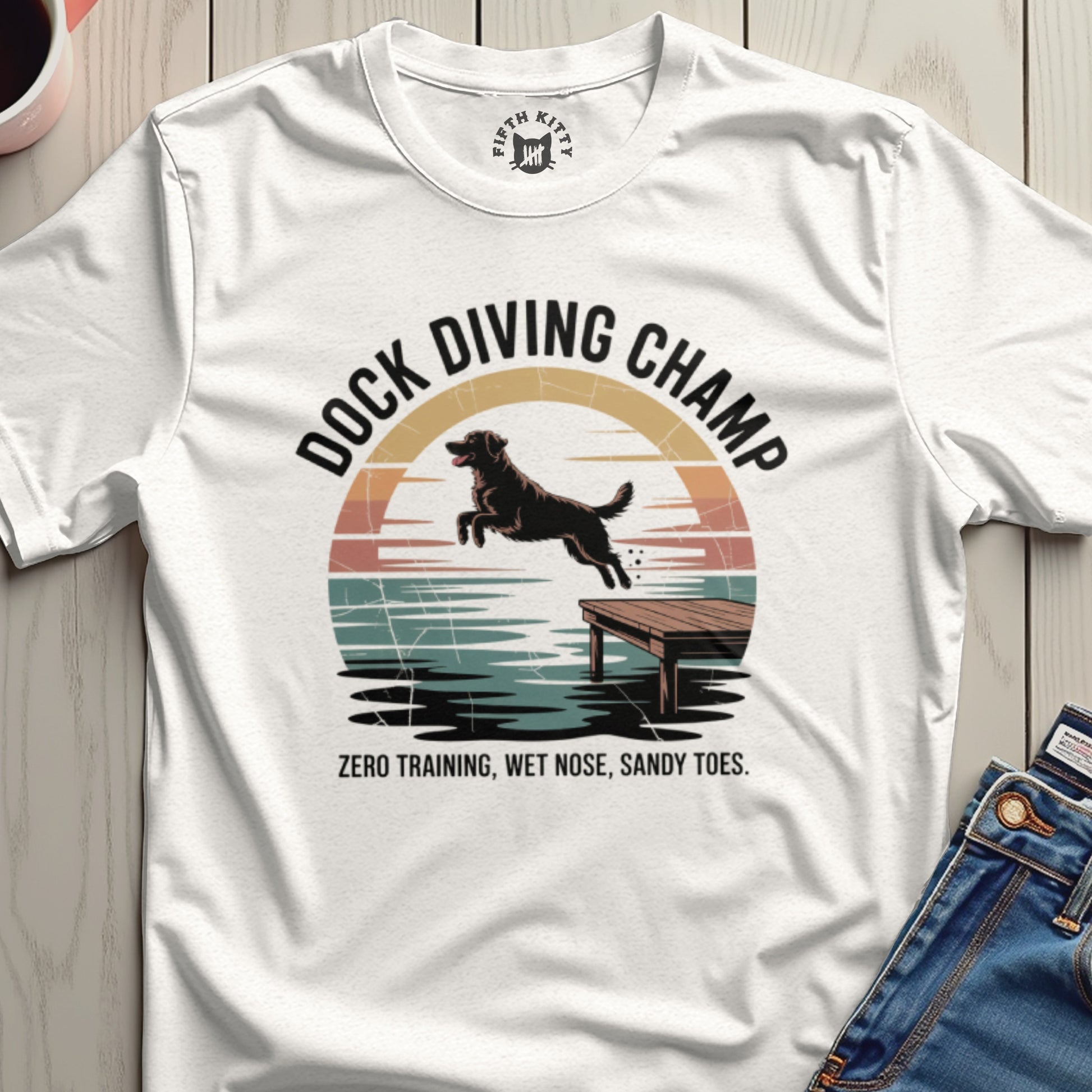 Dock Diving Champ Funny Graphic Dog Lover T-shirt