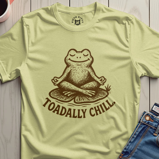Toadally Chill Relaxed Frog Graphic Design Shirt