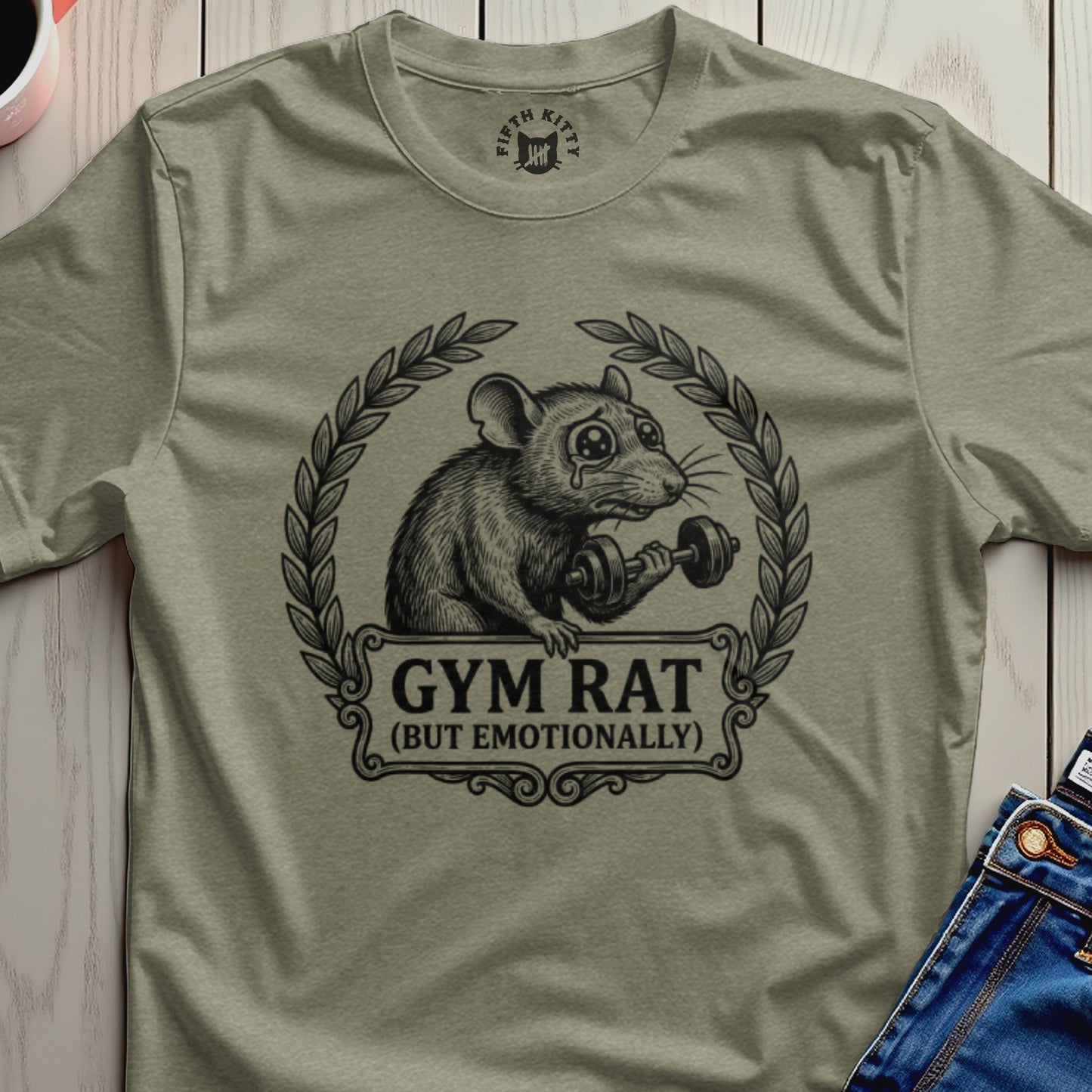 Gym Rat But Emotionally Gym Rat T-shirt for Casual Wear